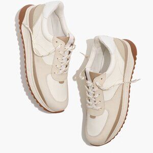 Madewell Kickoff Trainer Sneakers in Neutral Colorblock Leather (New in box)